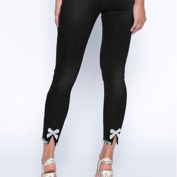 Frank Lyman Designer Jeans Slim Leg Black - Picture 1 of 6